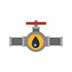 oil tap icon with black drop icon over white background. petroleum and oil design. vector illustration