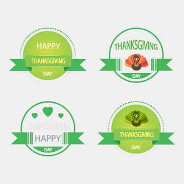 Set of icons on a theme of vintage Thanksgiving.