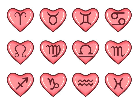 Zodiac signs heart