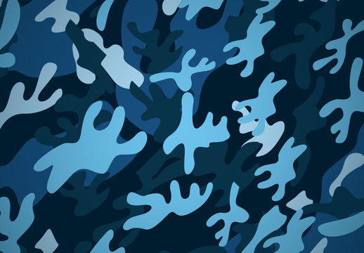 Blue Military Camouflage Pattern 2