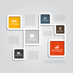 Obraz premium Infographic template with elements and icons. Vector illustration