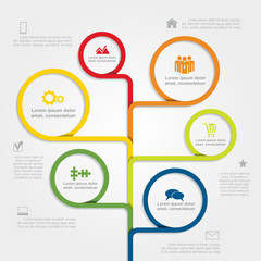Infographic template with elements and icons. Vector illustration
