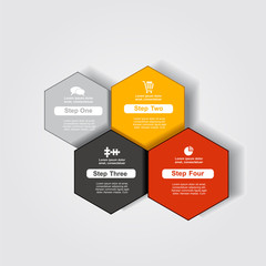 Infographic template with elements and icons. Vector illustration