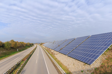 solar modules at german autobahn highway interstate