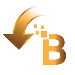 Obraz premium Down arrow with B 