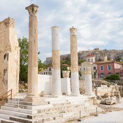 Hadrian's Library and the Acropolis, Athens,  Greece