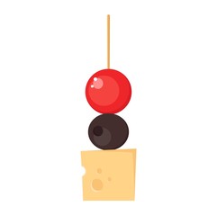 Canape snacks vector illustration.