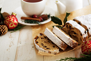 Traditional Christmas stollen