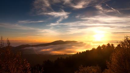 Low clouds on mountain Voras