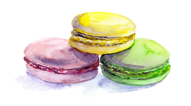 Vintage drawing - multicolor macaroons 
