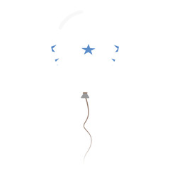 Republic of Honduras national colors isolated balloon on white background. Independence day patriotic poster. Flat style National day vector illustration.