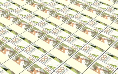 Aruban florin bills stacks background. 3D illustration.
