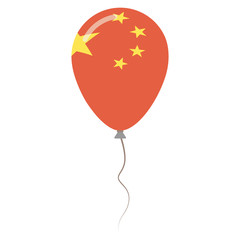 People's Republic of China national colors isolated balloon on white background. Independence day patriotic poster. Flat style National day vector illustration.