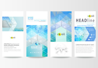 Vertical Flyer Layout with Cool Tone Geometric Design Element 1