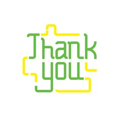 Thank you text lettering vector illustration