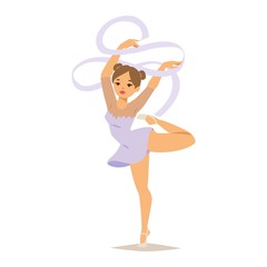 Gymnast girl vector illustration
