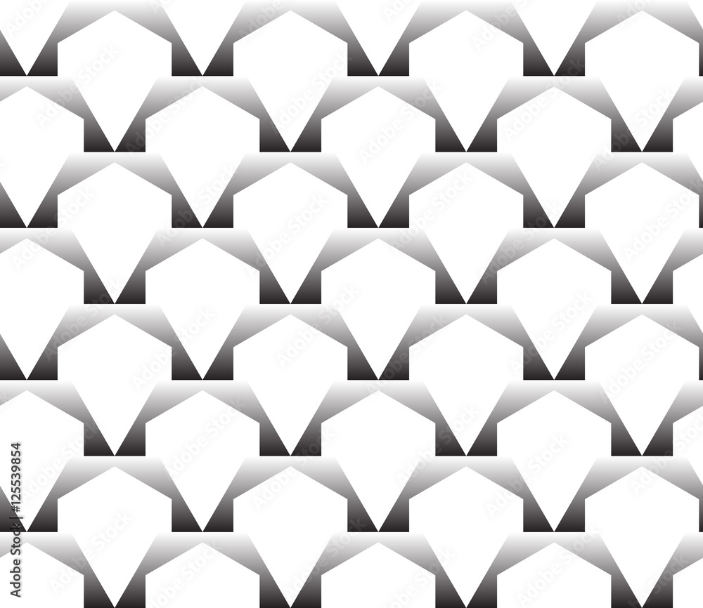 Poster seamless geometric vector pattern with shapes overlaping each other in rows