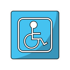 Wheelchair inside frame icon. Disabled people medical and health care theme. Isolated design. Vector illustration