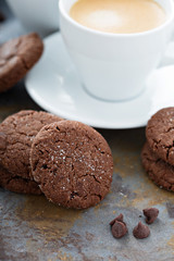 Chocolate cookies with sugar coating