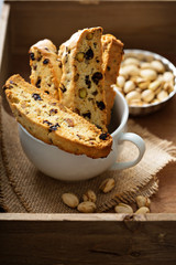 Homemade biscotti in a big cup