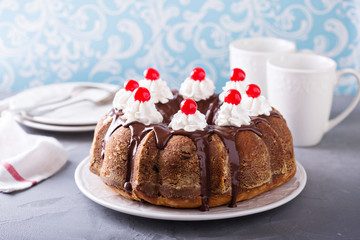 Sour cream cake with dried cherry