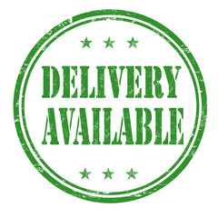 Delivery available sign or stamp