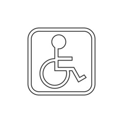 Wheelchair inside frame icon. Disabled people medical and health care theme. Isolated design. Vector illustration