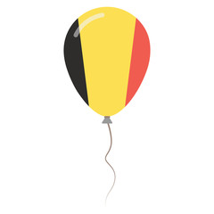 Obraz premium Kingdom of Belgium national colors isolated balloon on white background. Independence day patriotic poster. Flat style National day vector illustration.