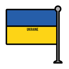 ukranie patriotic flag isolated icon vector illustration design