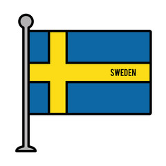 sweden patriotic flag isolated icon vector illustration design