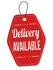 Delivery available label or price tag
