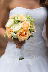 Beautiful wedding roses bouquet