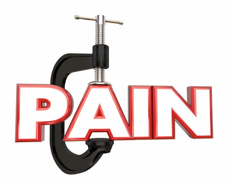Pain Management Suppression Clamp Vice Word 3d Illustration