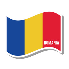 romania patriotic flag isolated icon vector illustration design