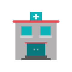 Hospital building icon. Medical and health care theme. Isolated design. Vector illustration