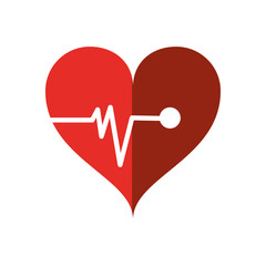 Heart with pulse icon. Medical and health care theme. Isolated design. Vector illustration