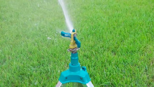 Garden watering sustem working
