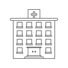 Hospital building icon. Medical and health care theme. Isolated design. Vector illustration