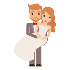 just married couple character vector illustration design