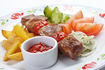 kebab with vegetables