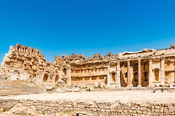 Great Court of Baalbek in Beqaa Valley, Lebanon. Baalbek is located about 85 km northeast of Beirut...