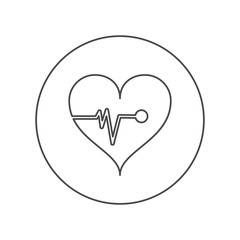 Heart with pulse icon. Medical and health care theme. Isolated design. Vector illustration