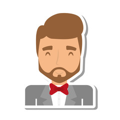 elegant man male isolated icon vector illustration design