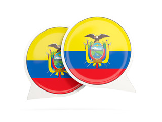 Naklejka premium Flag of ecuador, round chat icon