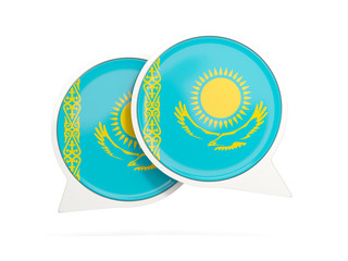 Flag of kazakhstan, round chat icon