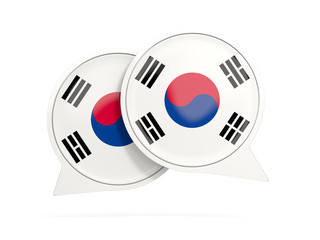 Flag of korea south, round chat icon