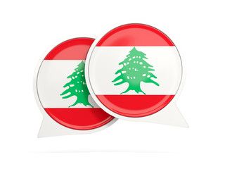 Flag of lebanon, round chat icon