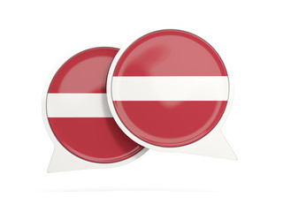 Flag of latvia, round chat icon
