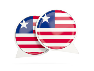 Flag of liberia, round chat icon