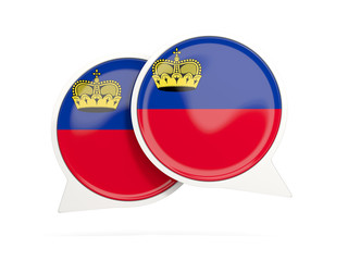 Obraz premium Flag of liechtenstein, round chat icon